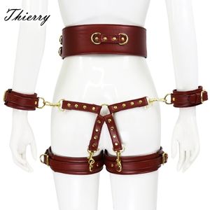 Jouets pour adultes Thierry SM Ensemble de bondage comprenant une ceinture de poignet, des poignets de cuisse, une boucle croisée, des jeux pour adultes, des menottes, des menottes de jambe, des jouets sexuels 231216