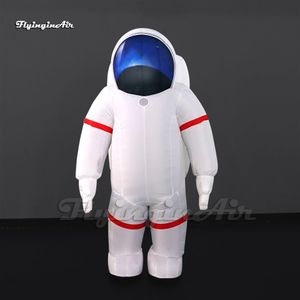 Traje espacial inflable para caminar para adultos, traje de astronauta blanco, traje de astronauta inflable de 2m para espectáculo de fiesta temática