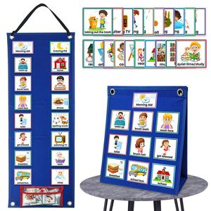 Advertising display equipment 70 Pieces Kids Visual Schedule Daily Routine Cards Home Chore Chart Good Habits Training Games for 36 Years Old Montessori Toys 230707