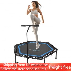 Trampoline de Fitness aérobic, sport de gymnastique Portable avec main courante réglable, gratuit 240127
