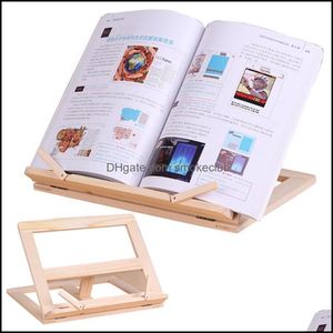 Aessories Fournitures Bureau École Affaires Industriel Réglable Portable Bois Support De Livre En Bois Supports Pour Ordinateur Portable Tablette Étude Cuisinier