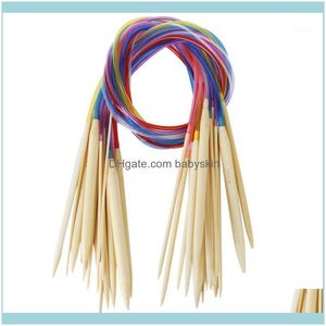 Aessories Outils Produits capillairesTailles d'aiguilles à tricoter circulaires en bambou avec tube coloré 2,0 mm-10,0 mm 80 cm1