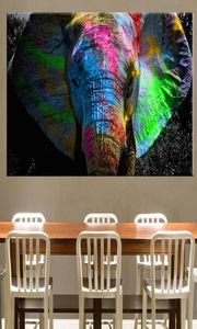 Peinture à l'huile de paysage animal d'éléphant d'afrique sur toile, affiche Pop Art et impression, tableau mural d'art abstrait pour décoration de salon 4244690