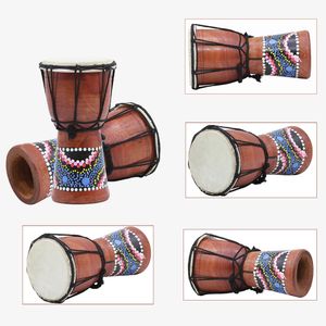 Africain petit tambour tambour de quatre pouces petit tambour à main pratique pour adultes enfants fait à la main 18x12,7 cm