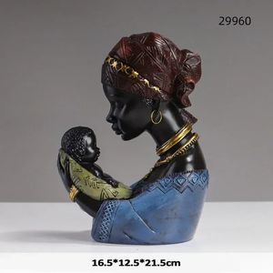 Africain Tribal Woman Figurines Creative Exotic Black Girls Ornement caractéristique Objets décoratifs Accessoires de décoration intérieure 240411