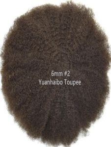 Afro Hair Full Lace Toupee 4mm 6 mm 8 mm 10 mm Vierge indienne Remy Remplacement des cheveux humains Afro Curl Curl Mentide Wig 7983960