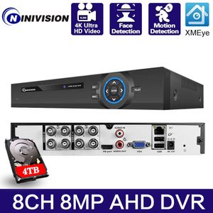 AHD DVR 6in 1 hybride TVI CVI AHD CVBS caméra IP enregistreur vidéo numérique système de sécurité 8MP XMEYE Surveillance analogique 8 canaux 4K 240219