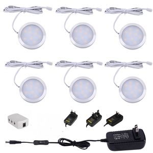 AIBOO LED debajo de la iluminación del gabinete 3/4/6 lámparas Puck luces con debajo del mostrador, estante muebles armario decoración armario T200229