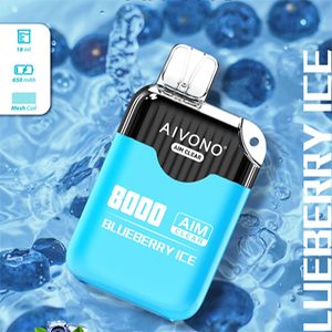 AIM Clear 8000 Puffs 8K Puff Vapes Dispost Vape Electronic Cigarette Ecigs Vapes Mod Vapor Pod Vaporisateur Kits 2% 5% Affichage d'écran rechargeable Eliquid Eliquid