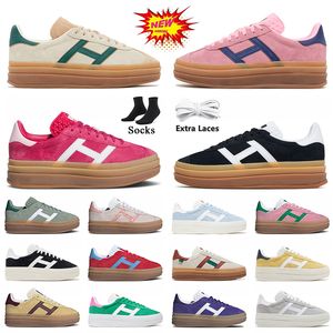 Gazelle Bold Zapatos Mujeres Platform Designer Shoes Cream Green Pink Gum White Black Sports Trainers OG Suede Leather Gazelles Sneakers