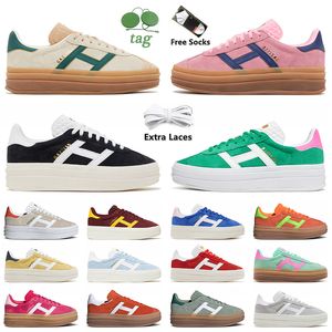 Gazelle Bold Chaussures féminines Platform Designer Shoes Cream Green Pink Gum White Black Sports Trainers OG Suede Leather Gazelles Sneakers