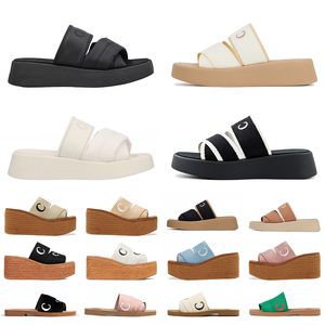 Mila Platform chloee Sandals famous designer women Woody Flat Mule Slides Canvas Wedges Sliders Cloud Soft Slippers Womens Sandale【code ：L】Shoes