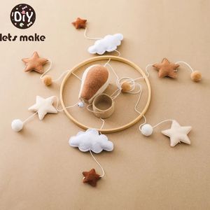 Air Balloon Baby Rattle Toys Wooden Mobile Musical Bed Bell Hanging Toy 0-12 Month born Infant Crib Gift Holder Brackets 231221