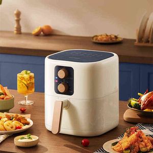 Air Fryer 5L Frigideira de grande capacidade Sem óleo Revestimento antiaderente Forno de ar de alta potência Máquina de chips multifuncional Fritadeira elétrica T220819