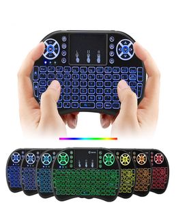 Air Mouse 7 Colors Backlit i8 Mini Wireless Keyboard 24GHz English Russian 7 Color Air Mouse avec tackpad Remote Control Androi5570519