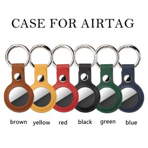 Porte-clés Air Tag pour support Apple Airtags, étui de protection en cuir, housse de suivi avec porte-clés, accessoires de recherche d'articles GPS (multicolore)