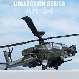 Modèle d'avion 1/64 AH-64 Apache Utility Alliage Hélicoptère Modèle d'avion Moulé sous pression Simulation Échelle Modèle de chasse avec son et lumière Jouets pour garçons YQ240401