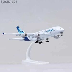 Modèle d'avion Jouet de modèle d'avion en Alliage métallique moulé sous Pression de 18 cm pour Avion A380 Prototype Airlines avec Trains d'atterrissage Jouet pour Collections