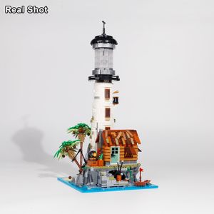 Modèle d'avion 2340 pièces blocs de construction de phare de Village de pêche créatif 21335 tour de mer briques lumineuses LED jouets Gifs pour enfants enfants 230907