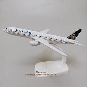 Modèle d'avion alliage métal Air American United B777 Airlines modèle d'avion United Boeing 777 modèle d'avion moulé sous pression échelle cadeaux d'avion 16cm 230522