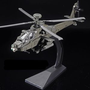Modelo de avión American AH-64 Apache General Aleación Helicóptero Modelo de avión Simulación Modelo de vuelo de metal Sonido y luz Juguete para niños Regalo 230717