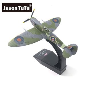 Modelo de avión JASON TUTU 1/72 escala Spitfire Fighter Diecast Metal avión militar modelo de avión colección Drop 230803