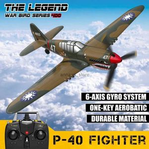 Modèle d'avion RC avion P40 chasse aile envergure 4CH 6 arbres gyroscope une clé voltige RTF télécommande avion extérieur avion jouets pour enfants1L23116