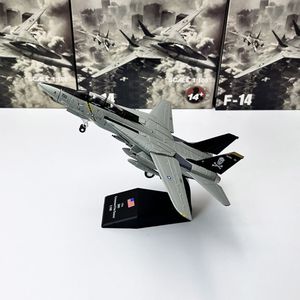 Aircraft Modle Scale 1/100 Fighter Modelo US F-14 Tomcat Aircrafías militares Réplica Aviación Avión de la Guerra Mundial Juguetes Collectables para niños 230814