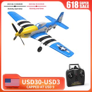 Aircraft Modle WWII P51 4CH Fighter RC Airplanes 2.4G Remote 6 Axis Aerobatic Glider One key Toys Gifts Plane 230616