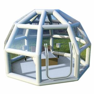 Tienda de campaña tipo yurta hermética, casa de burbujas inflable portátil de lujo, Resort, césped, Hotel, cúpula transparente, edificio de pie para acampar