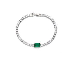 AIYANISHI 925 Sterling Silver Emerald Green tennis bangle bracelet for women wedding Fine Jewelry bracelets christmas gift5059452
