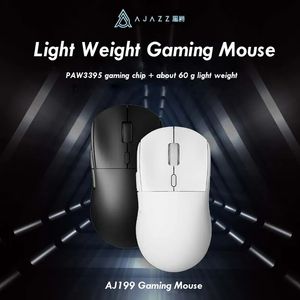 Ajazz AJ199 Wireless 24GHz Wired Gaming Mouse PAW3395 for Laptop PC Optical 231228