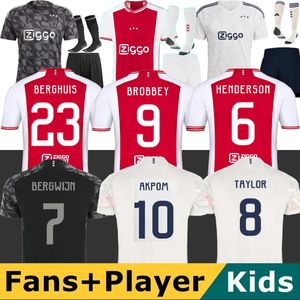 Akpom Mikautadze 23 24 Ajaxs Soccer Jerseys Henderson Brobbey Berghuis Bergwijn Marley 2023 2024 CRUYFF Men Kit Kit Football Shirts Special Version Special