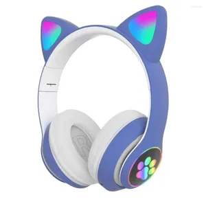 Aks-28 Mignon Chat Oreille Casque LED Sans Fil Bluetooth Écouteurs Avec Micro Lumineux Écouteurs Pour Enfants Cadeaux Filles