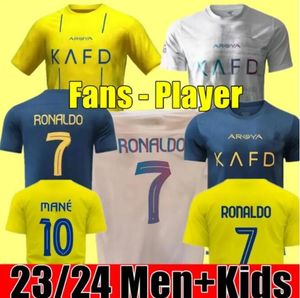 2023 2024 Al Nassr FC camisetas de fútbol Ronaldo Fans Player Home 23 24 BROZOVIC GHAREEB Talisca Telles MASHARIPOV LAJAMI Hombres Niños Camiseta de fútbol Al-Nassr FC