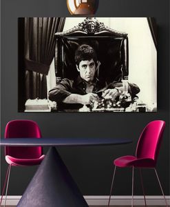 Al Pacino Scarface Movie Pop Art Affiche Home Decor Faomous Canvas Huile Painting Black and White Wall Pictures Living Room Wall Déco4448281