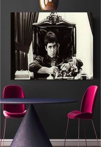 Al Pacino Scarface Movie Pop Art Affiche Home Decor Faomous Canvas Huile Painting Black and White Wall Pictures Living Room Wall Déco7136072