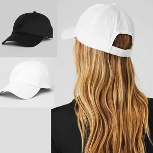 AL Yoga Casquette de camionneur - Casquette de baseball en coton brodé - Haut rigide pour homme et femme - Protection solaire décontractée - Résistant aux UV - Chapeau en langue de canard pour course à pied