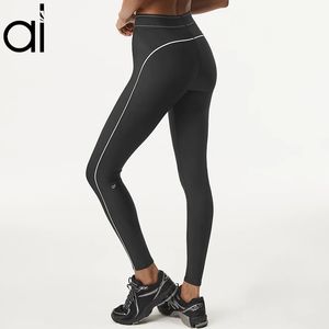 AL Yoga Pantalons de Survêtement Taille Haute AIRL Suit Up Leggings Femmes Slim-Fit Hip-Lift Pantalon de Gym Pleine Longueur Ceinture de Style Boxer décontracté façonnant la Taille vêtements de Sport Collants Extensibles