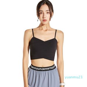 Al yoga – soutien-gorge de sport pour femmes, bretelles spaghetti, beau dos, vêtements de gymnastique, camisoles avec coussinet de poitrine, hauts