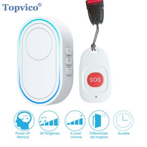 Accessoires d'alarme Topvico Bouton SOS Système de panique sans fil pour personnes âgées Aide-soignant Téléavertisseur Infirmière Urgence 433 MHz Montre Appel Senior Personnes âgées 221101