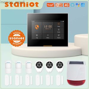Alarm systems Staniot Wireless 4G Home Security Alarm System 433MHz Smart WiFi Burglar Alarm with Tuya Solar Siren Support 200 accessories YQ230927