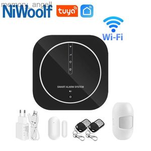 Systèmes d'alarme WiFi GSM Home Alarm System Black Burglar Security Alarm Host Tuya Smart App Control Compatible Alexa YQ230927