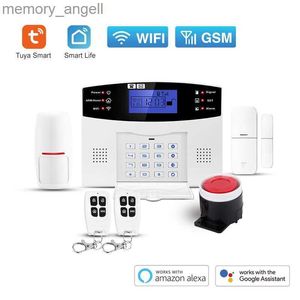 Systèmes d'alarme WiFi GSM Protection de sécurité à domicile système d'alarme intelligent écran LCD Kit antivol Tuya APP télécommande bras et désarmement Support Alexa YQ230927