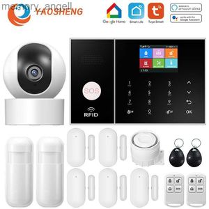 Systèmes d'alarme YAOSHENG Tuya Wifi Gsm système d'alarme de sécurité fonctionne avec Alexa maison cambrioleur détecteur de mouvement fumée porte fenêtre capteur IP caméra YQ230927