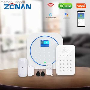 Sistemas de alarma ZONAN G12 Sistema de alarma de seguridad Tuya Wifi Teclado táctil inalámbrico Tarjeta GSM RFID Control de aplicaciones Alarma contra incendios antirrobo Kits para el hogar inteligente YQ230927