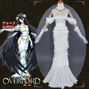 Albedo Cosplay Anime Overlord Blanc Robe Costume Femmes Overlord Albedo Cosplay Halloween Noël