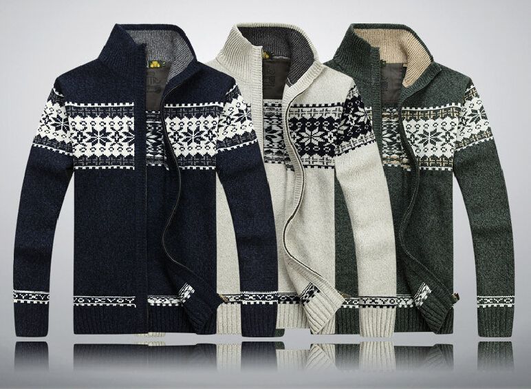 Wholesale-New Winter Mens Cardigan Sweater Long Sleeve Turtleneck Printing Brand Ugly Christmas Sweater Cardigans Masculino Sweaters