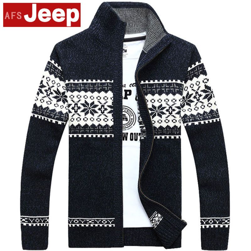 Wholesale-New Winter Mens Cardigan Sweater Long Sleeve Turtleneck Printing Brand Ugly Christmas Sweater Cardigans Masculino Sweaters