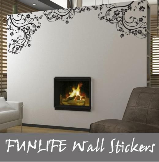 funlife Ebay No.1 Best Selling Vinyl Wall Decal Sticker Swirl Flower